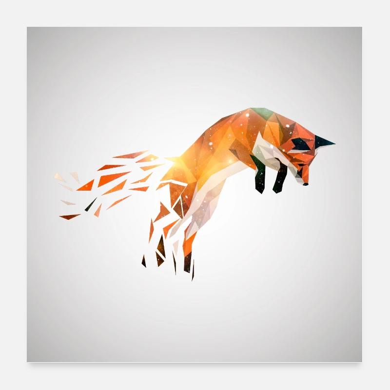 Fuchs - Poster 60x60 cm - Weiß