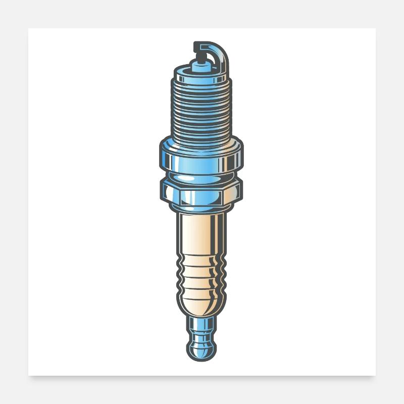 Vintage motorcycle - spark plug Poster 24" x 24" (60x60 cm)
