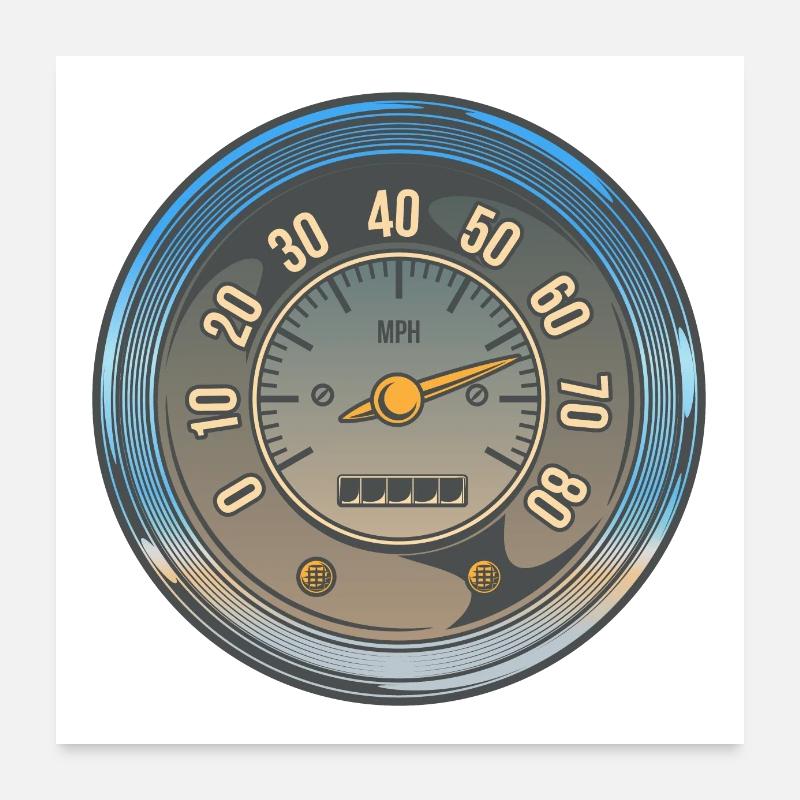 Motorrad Tachometer Poster 60x60 cm
