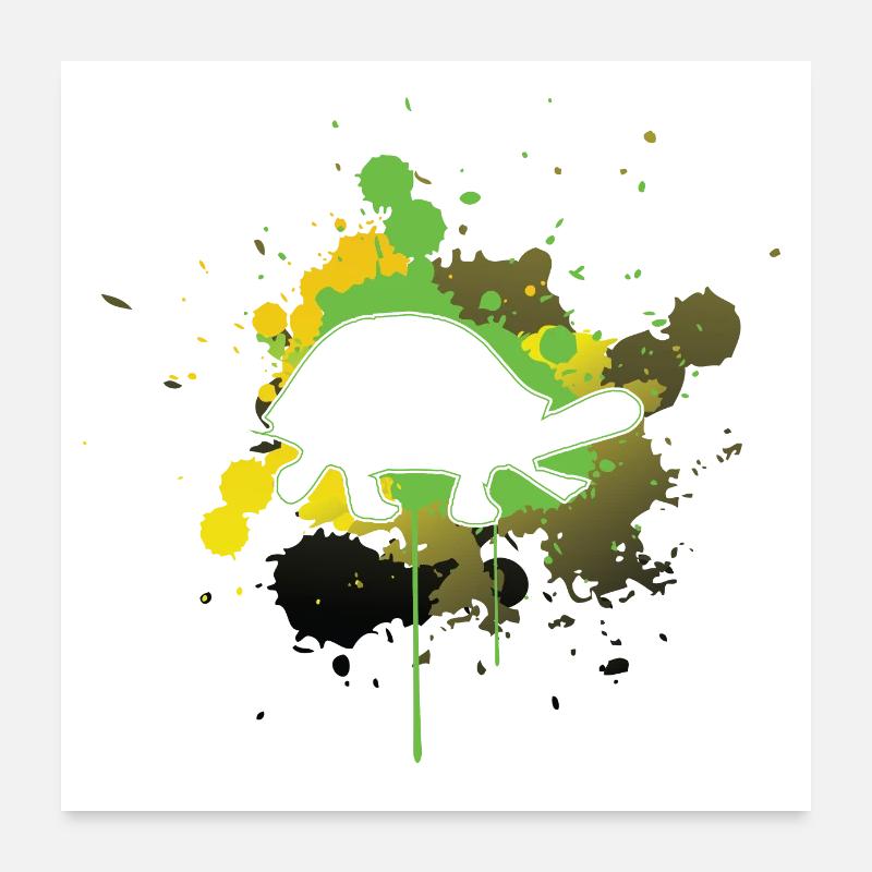 Fast turtle leaves only imprint Poster 24" x 24" (60x60 cm)