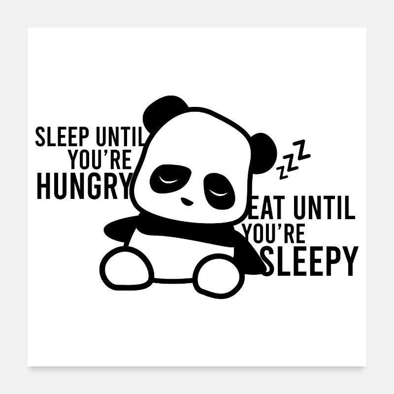N'abandonne pas tes rêves, continue de dormir panda Poster 60 x 60 cm