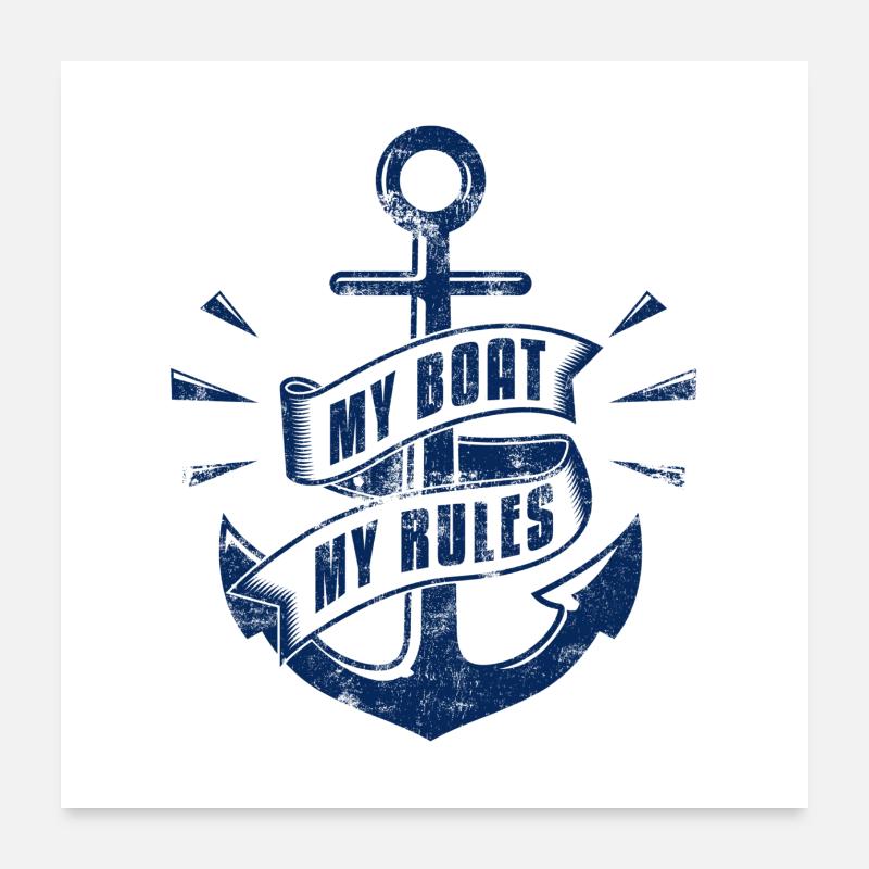 Mon bateau mon cadeau de règles Poster 60 x 60 cm