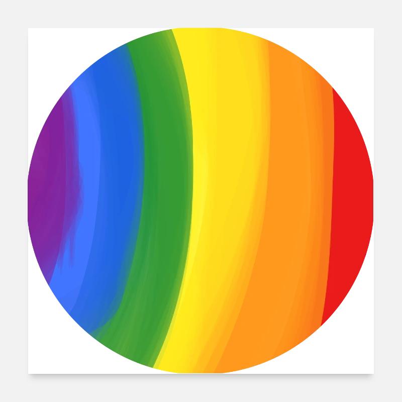 Couleurs de l’arc-en-ciel attrapé dans un cercle Poster 60 x 60 cm