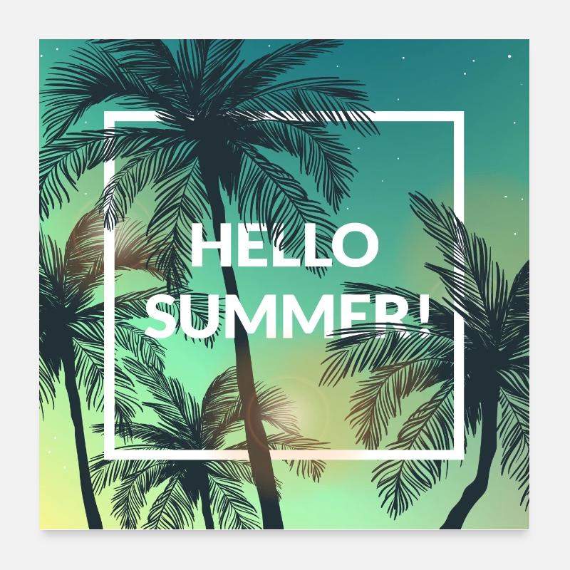Hello Summer! Home decor, wall art, shirts, mugs Poster 24" x 24" (60x60 cm)