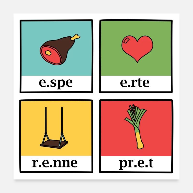 Tableau de lecture - affiche espe erte renne pret Poster 60 x 60 cm