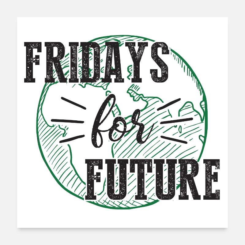 Fridays for Future - Poster 60x60 cm - Weiß