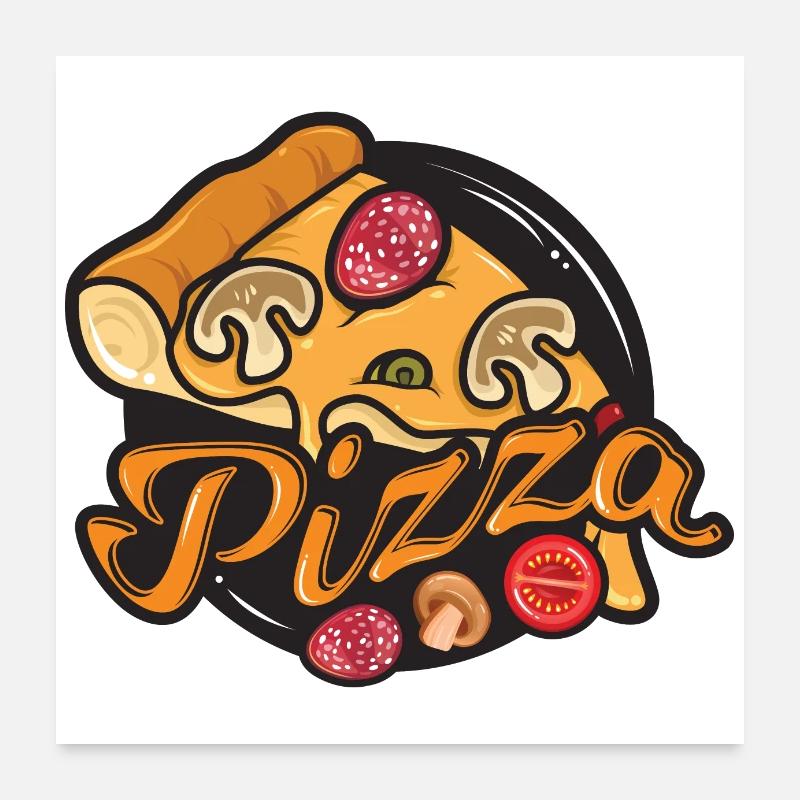 Pizza Pizza Pizza - Poster 60 x 60 cm - blanc