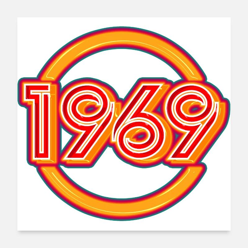 1969 année de naissance - Poster 60 x 60 cm - blanc