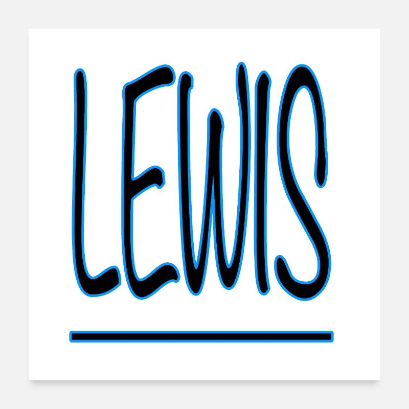 Je m'appelle Lewis - Poster 60 x 60 cm - blanc