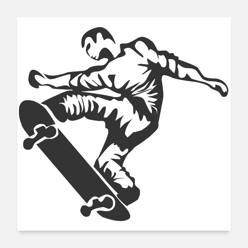 Patineur sur une planche à roulettes Poster 60 x 60 cm