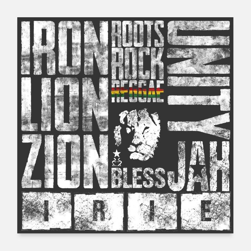Motifs de lion avec des éléments reggae Poster 60 x 60 cm