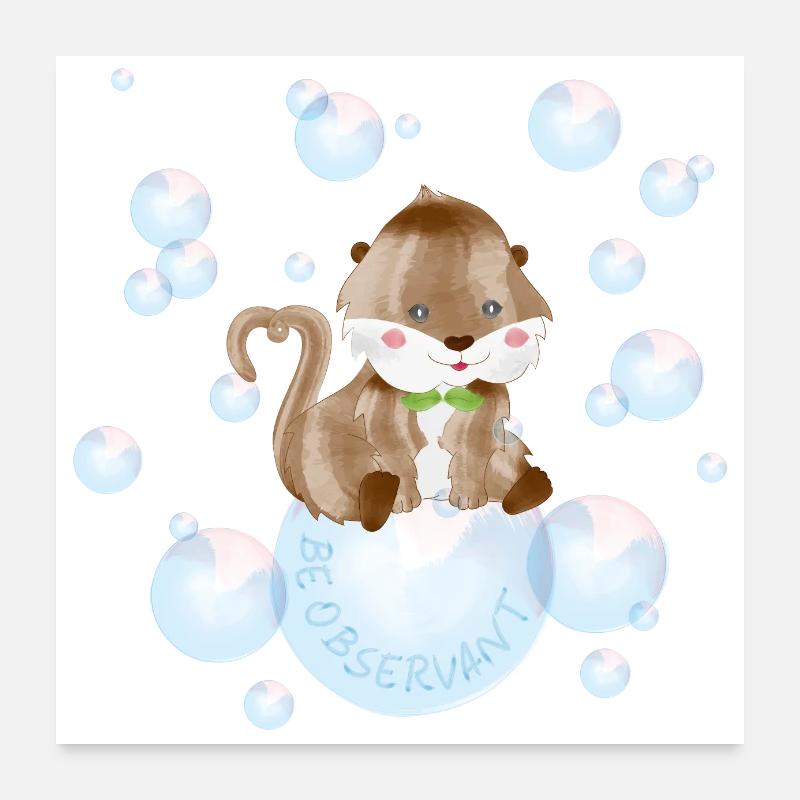Otter – be observant Poster 24" x 24" (60x60 cm)