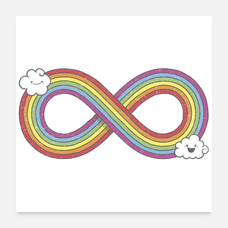 Arc-en-ciel infini Poster 60 x 60 cm