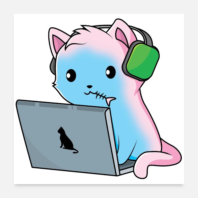 Chat de jeu Poster 60 x 60 cm