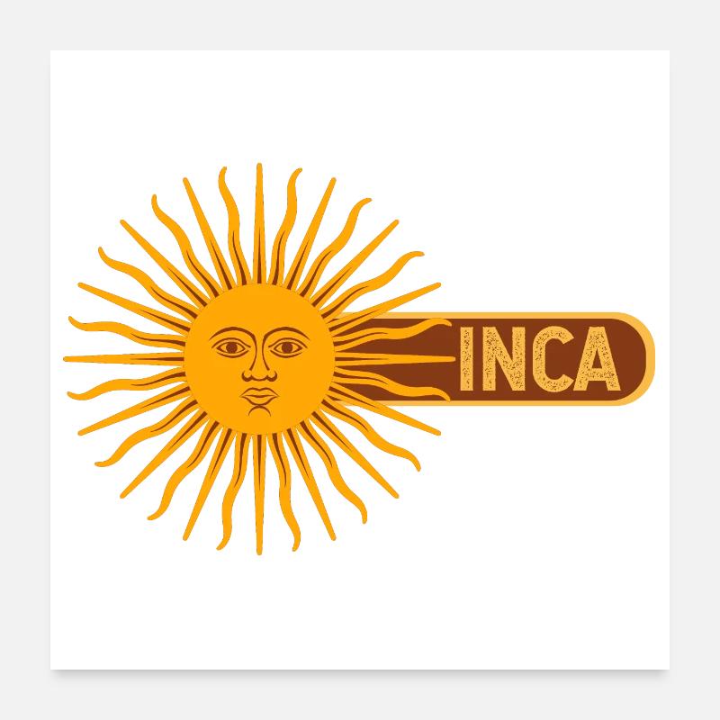 Inka Inca Inti Sonne Peru Geschenkidee - Poster 60x60 cm - Weiß