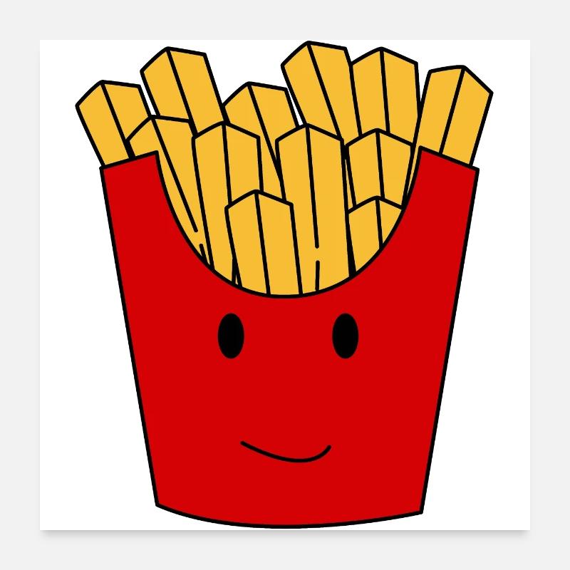 Pommes - Poster 60x60 cm - Weiß