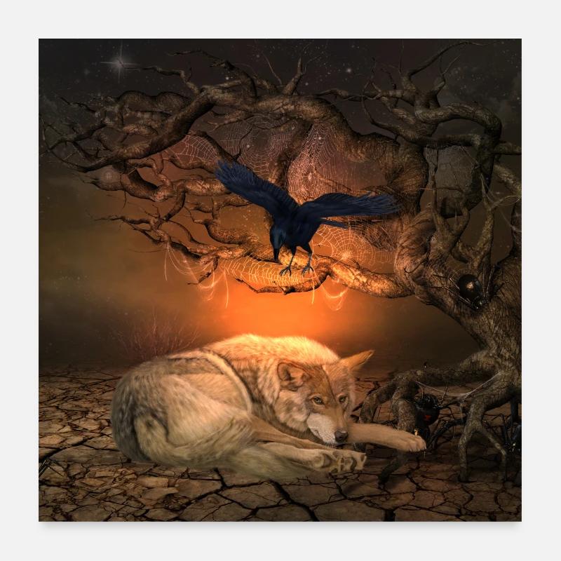 Awesome wolf Poster 24" x 24" (60x60 cm)