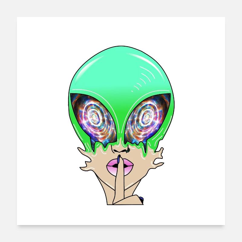 UFO ALIEN Poster 24" x 24" (60x60 cm)