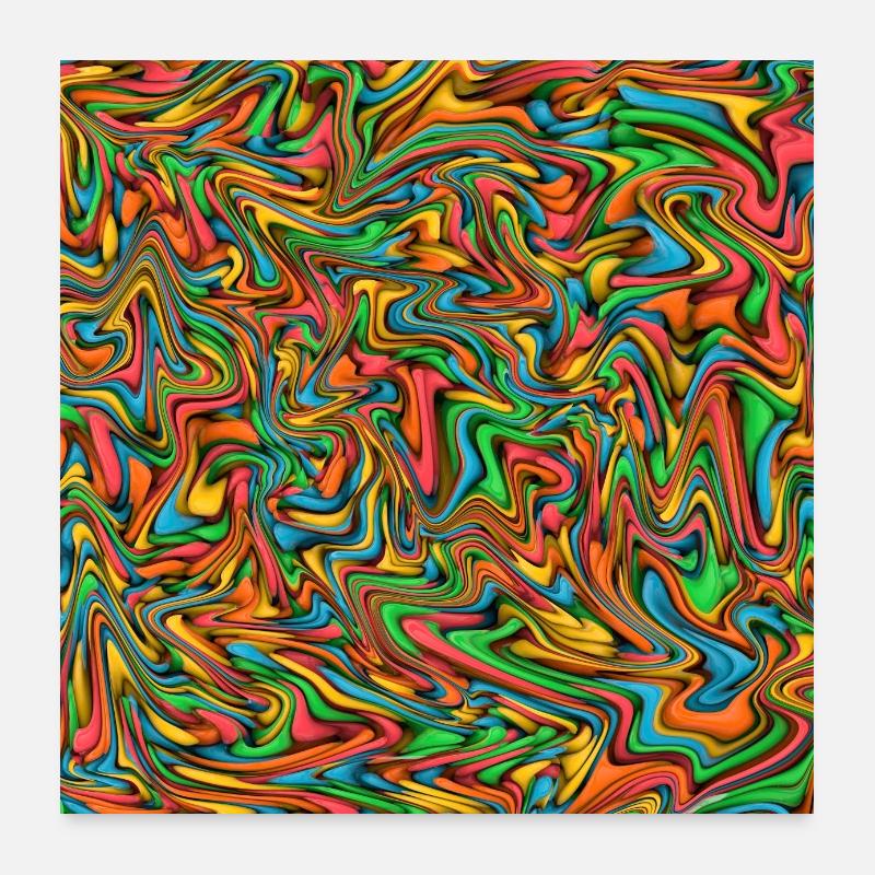poster design colorful texture vibrant colors Poster 24" x 24" (60x60 cm)