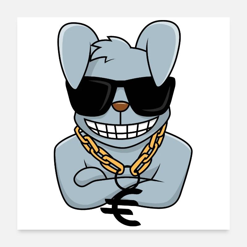 Rich Rabbit Poster 60x60 cm
