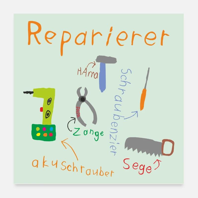 Reparierer Poster 60x60 cm