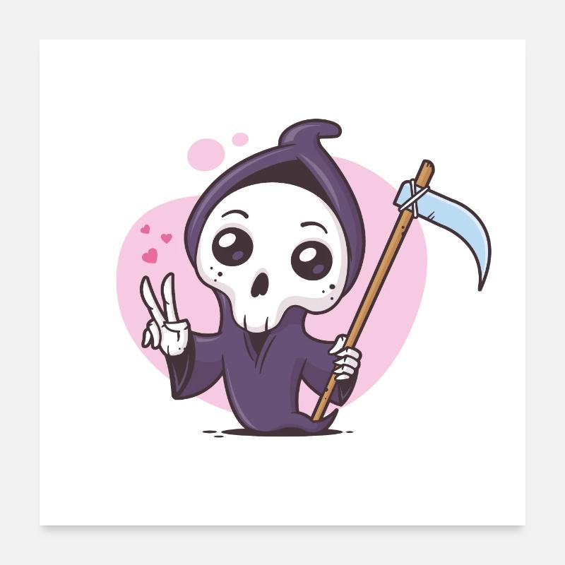 Kawaii Sensenmann Poster 60x60 cm