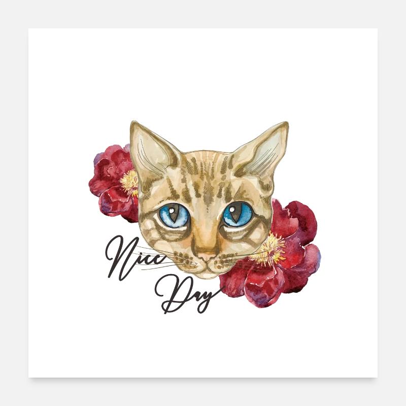 Chats chat amour des animaux Poster 60 x 60 cm