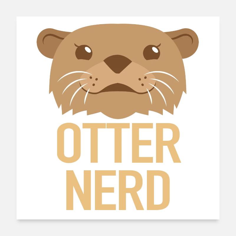 Otter Nerd (süßer Otter) Poster 60x60 cm