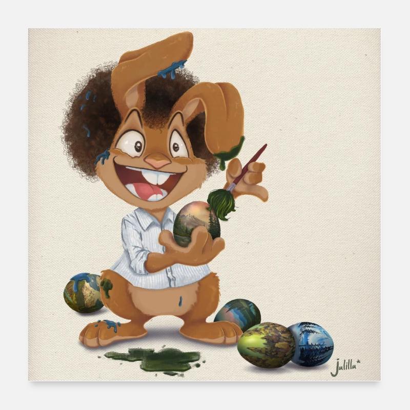 "Bob Hopp" - Poster 60 x 60 cm - blanc