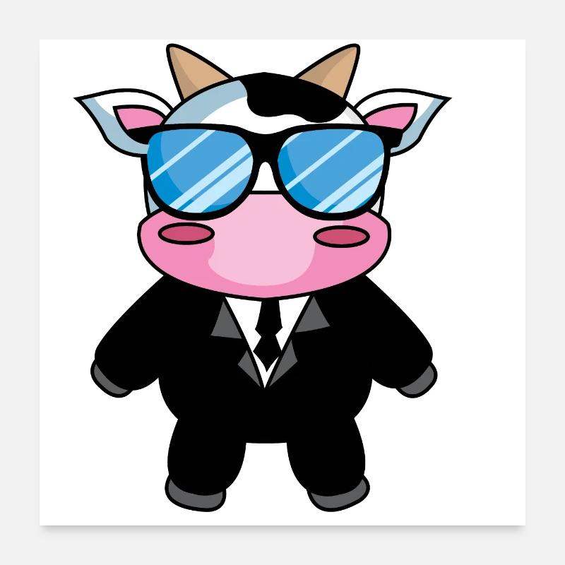 Security oder eher SeKUHrity? - Poster 60x60 cm - Weiß