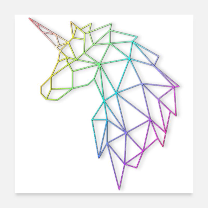 Einhorn - Poster 60x60 cm - Weiß