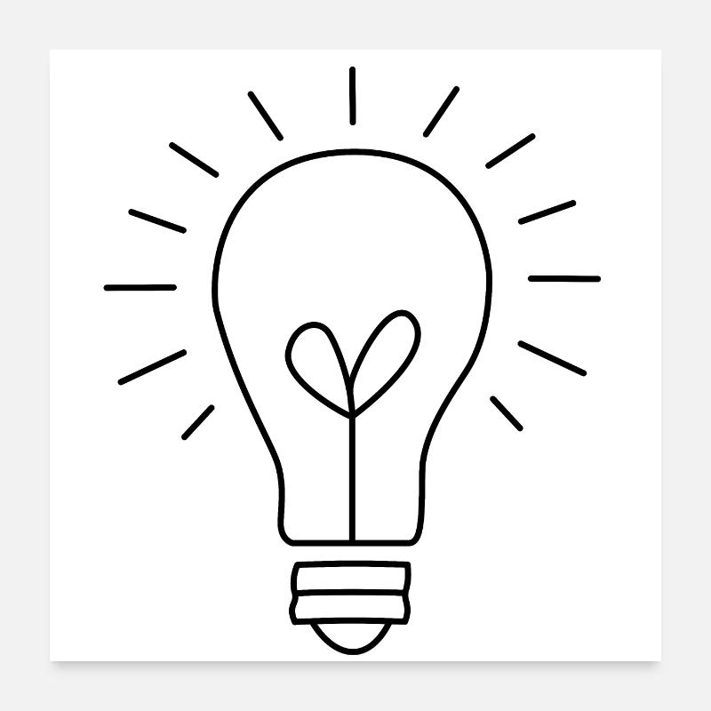 Glühbirne Poster 60x60 cm