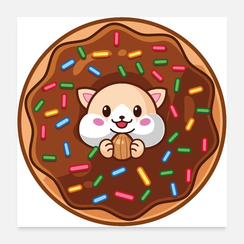 Donut Hamster by moodrush Poster 60x60 cm