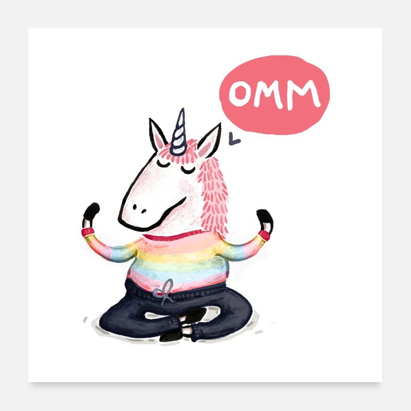 Yoga Licorne Poster 60 x 60 cm
