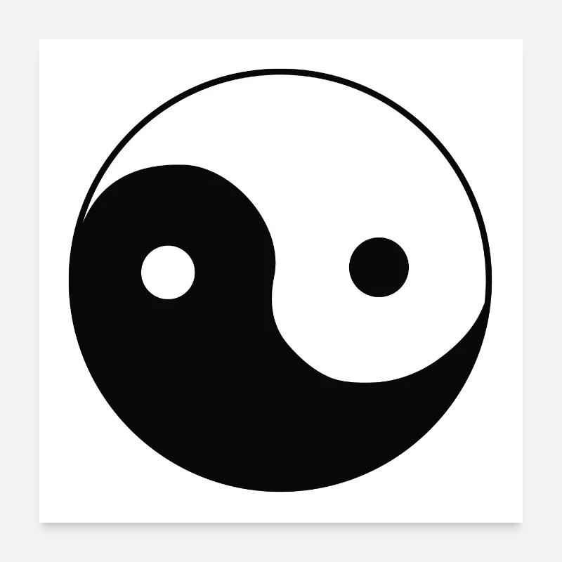 ying and yang in black and white Poster 24" x 24" (60x60 cm)
