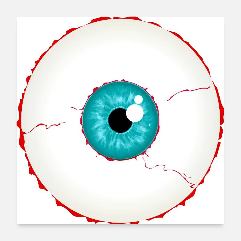 Eyeball turquoise blue (DDP) Poster 24" x 24" (60x60 cm)