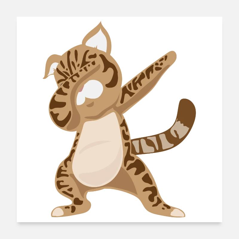 Cat Dabbing Bengal Cat Gift Idea Poster 24" x 24" (60x60 cm)