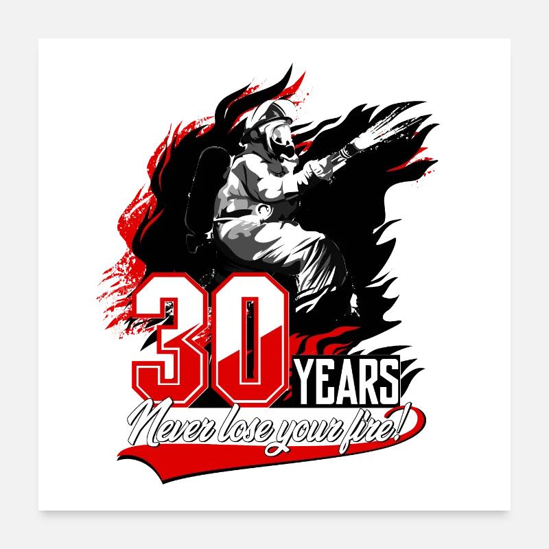 Pompier - 30e anniversaire Poster 60 x 60 cm