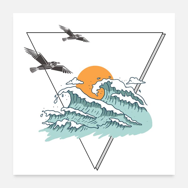 Welle Poster 60x60 cm