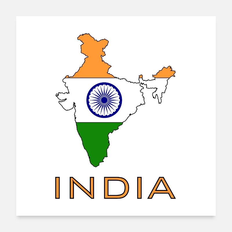 Indien-Logo Poster 60x60 cm