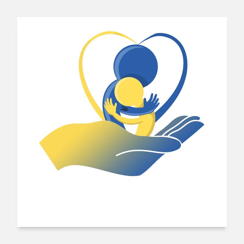 Down syndrome design - Poster 24" x 24" (60x60 cm) - white