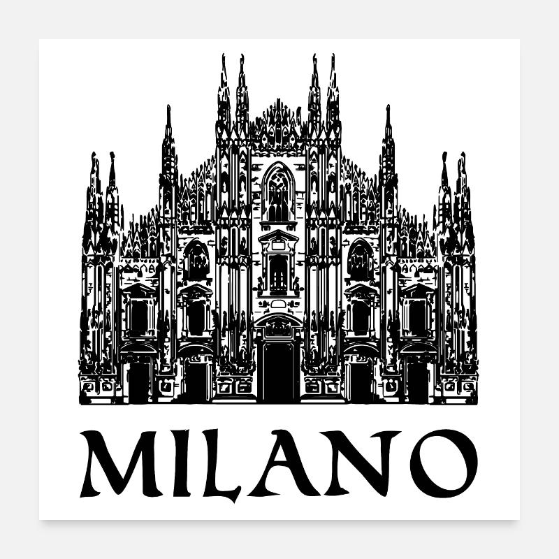 Milan - Poster 60 x 60 cm - blanc