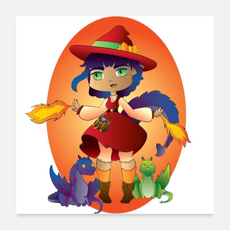 Fire witch Poster 24" x 24" (60x60 cm)