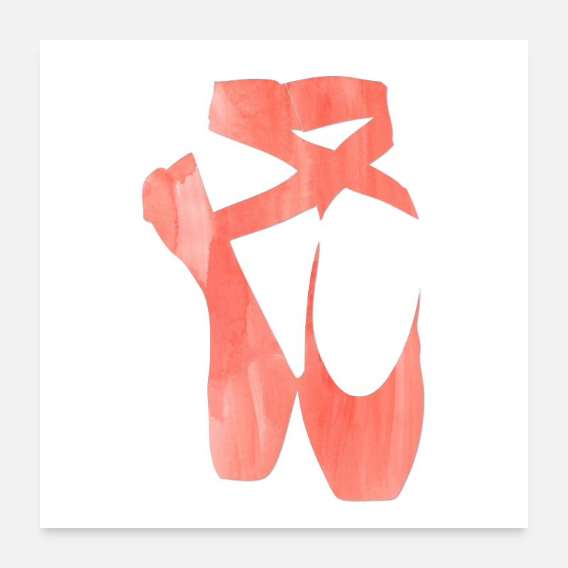 Chaussures de ballet - Poster 60 x 60 cm - blanc