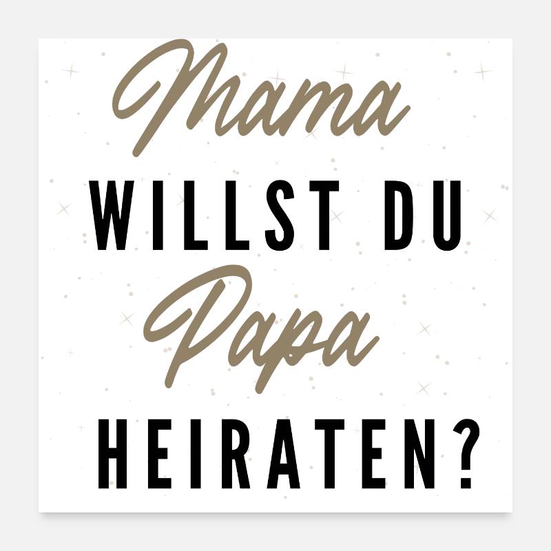 Heiratsantrag mit Kind Poster 60x60 cm