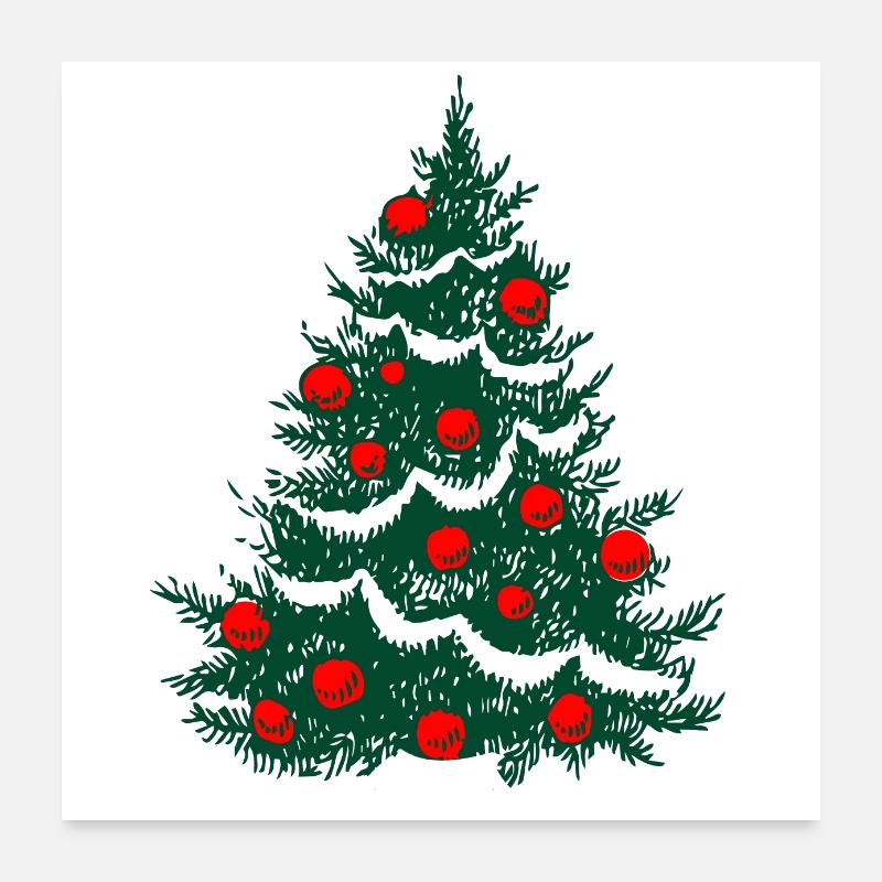 arbre de noel Poster 60 x 60 cm