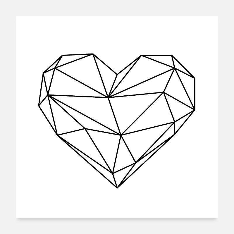 Schwarzes Herz Poster 60x60 cm