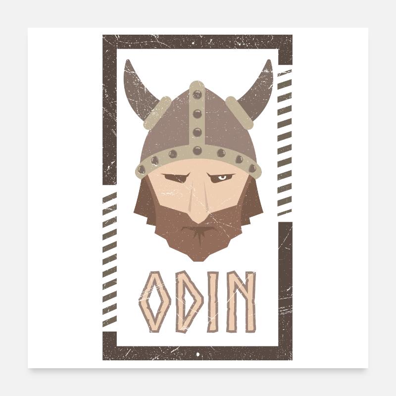 Odin Wikinger Viking Geschenkidee Poster 60x60 cm