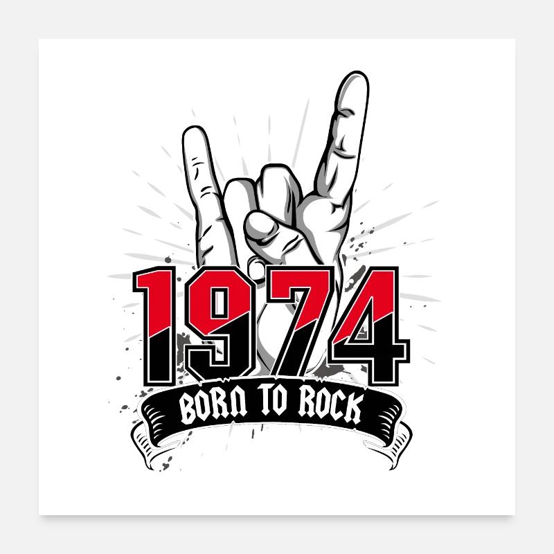 Né au rock 1974 Poster 60 x 60 cm