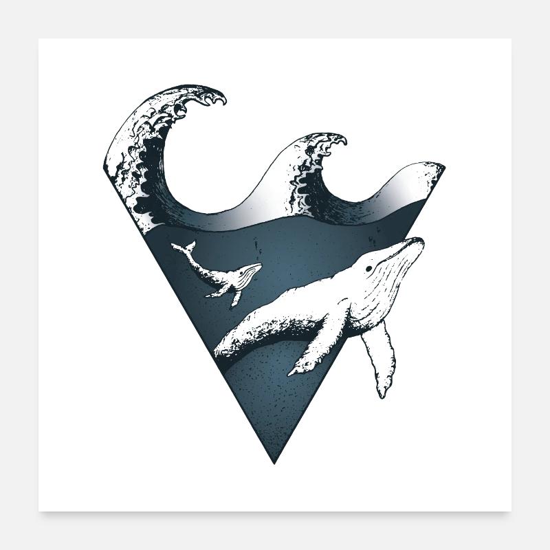 Baleine à bosse Poster 60 x 60 cm